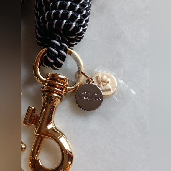 NWT DIANE VON FURSTENBERG BRAIDED CROSSBODY STRAP BLACK/ WHITE - Picture 9 of 11